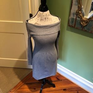 NEW Off the Shoulder Gray Sweater Dress